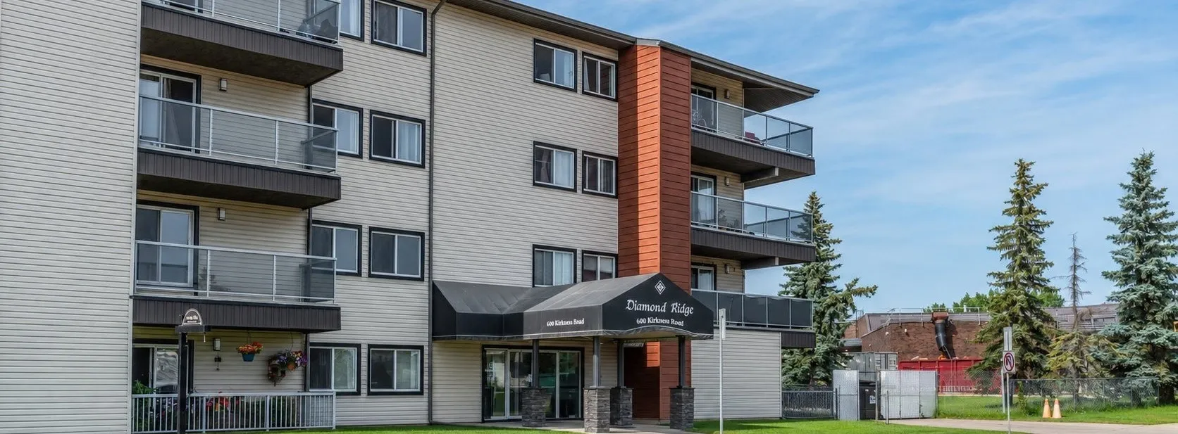 Diamond Ridge, a four-storey apartment building at 600 Kirkness Road NW, Edmonton