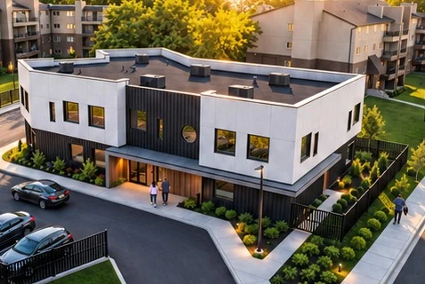Rendering of the childcare centre being built on the former fire site at Ridgewood Gardens